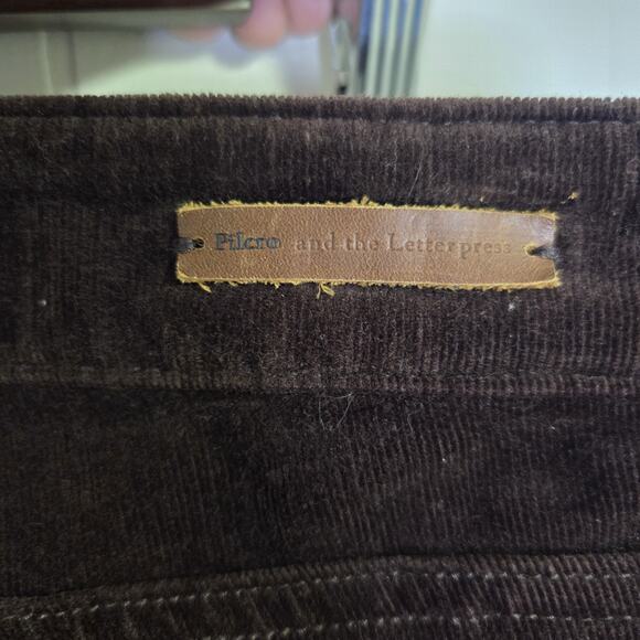 Pilcro Anthropologie Classy Corduroy High Rise Skinny Pants Dark Brown Size 28 - Picture 7 of 10